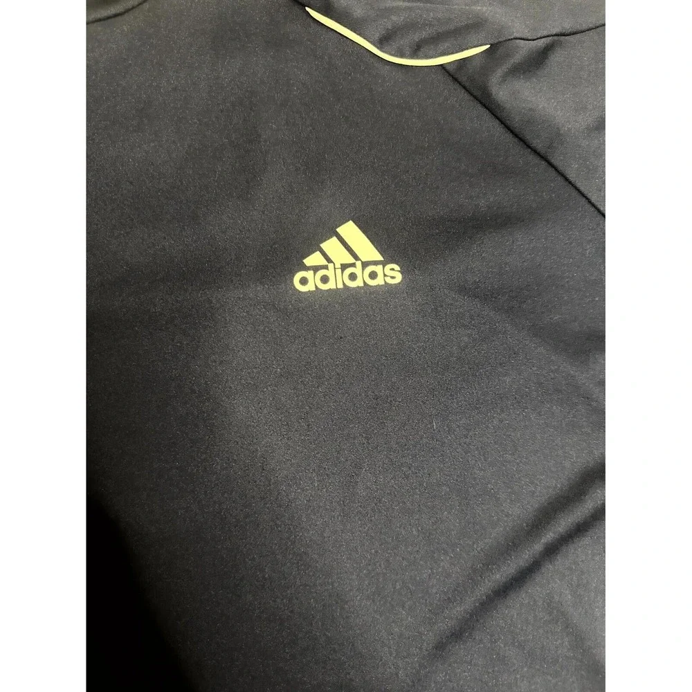 Adidas T-Shirt Men's Large Navy Blue Logo Crew Neck Raglan Short Sleeve Pullover